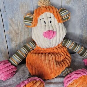 Nelly Cuddles  Corduroy Monkey Microwavable Striped Arms Legs Plush Stuffed